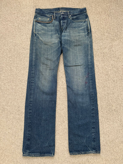 Hysteric Glamour Distressed Studded Painted Denim Jeans