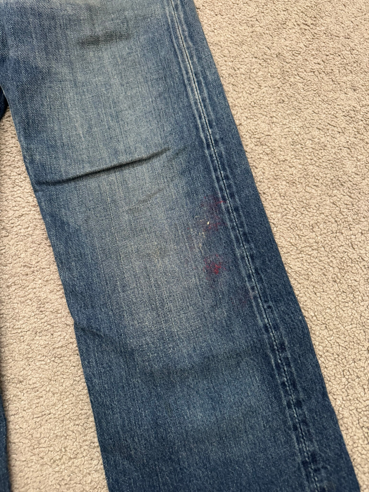 Hysteric Glamour Distressed Studded Painted Denim Jeans