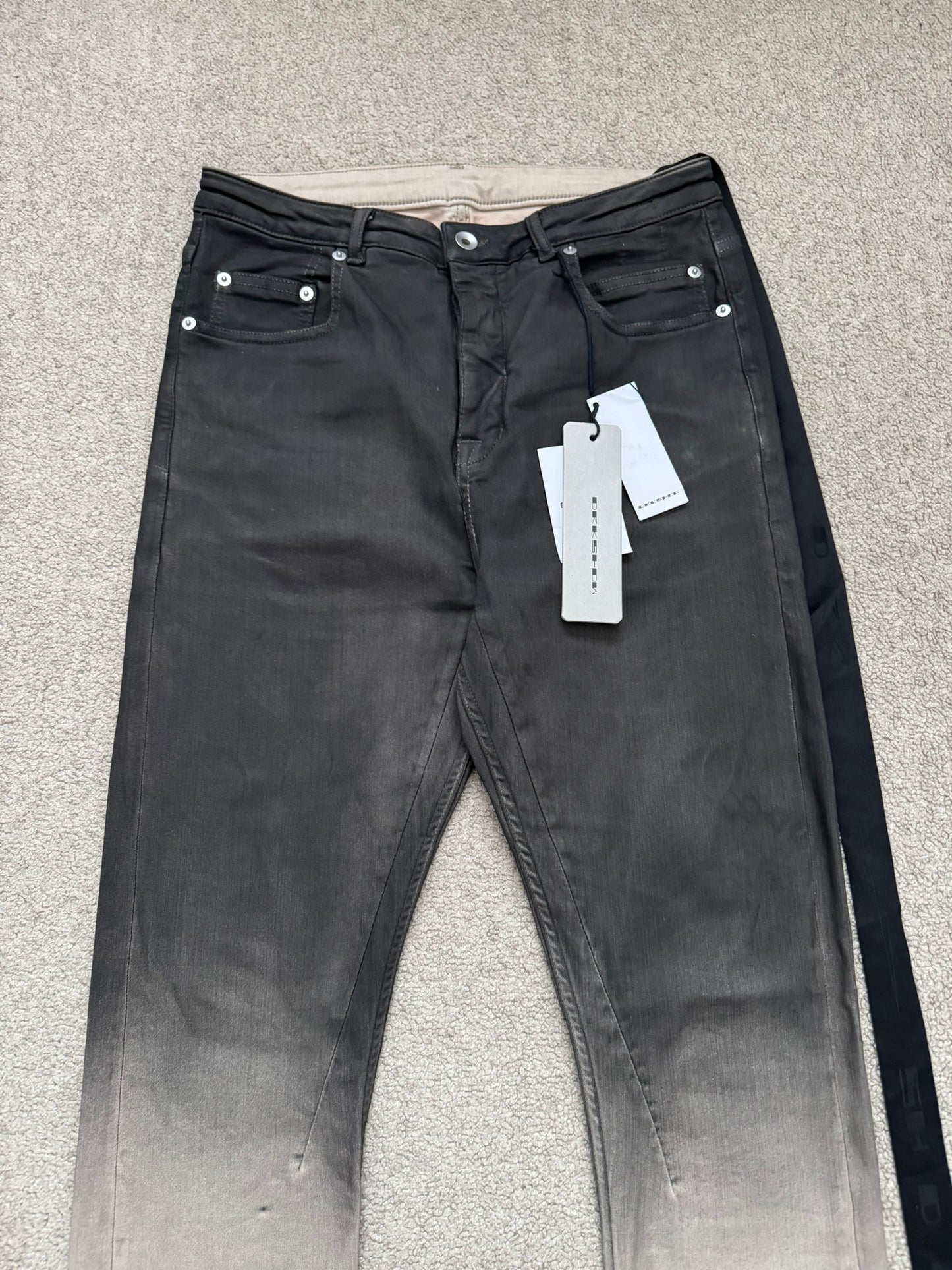FW23 Rick Owens DRKSHDW Pearl Degrade Detroit Cut Denim Jeans