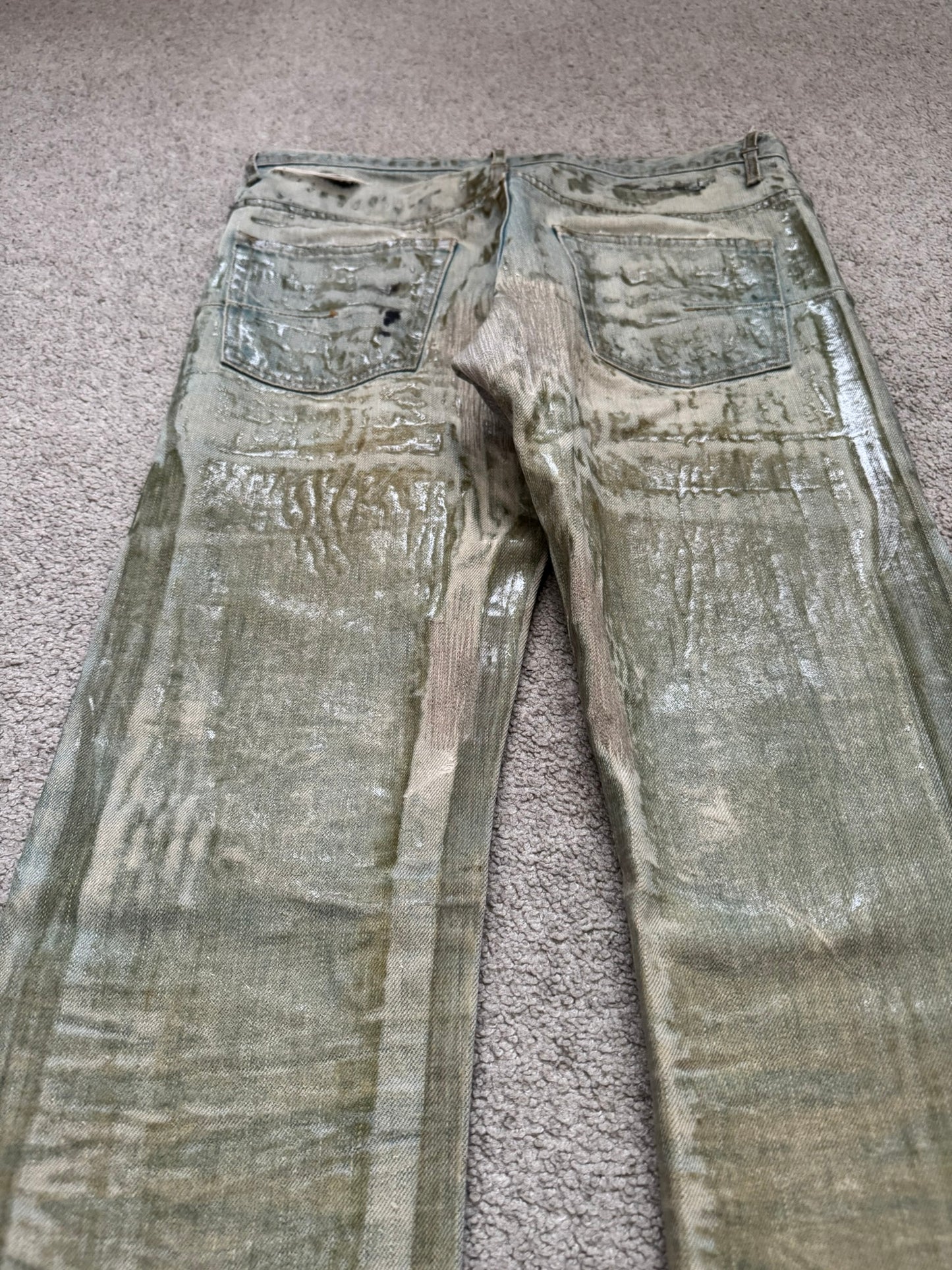 SS04 Dior Homme by Hedi Slimane “Bleu Claire” Waxed Denim Jeans