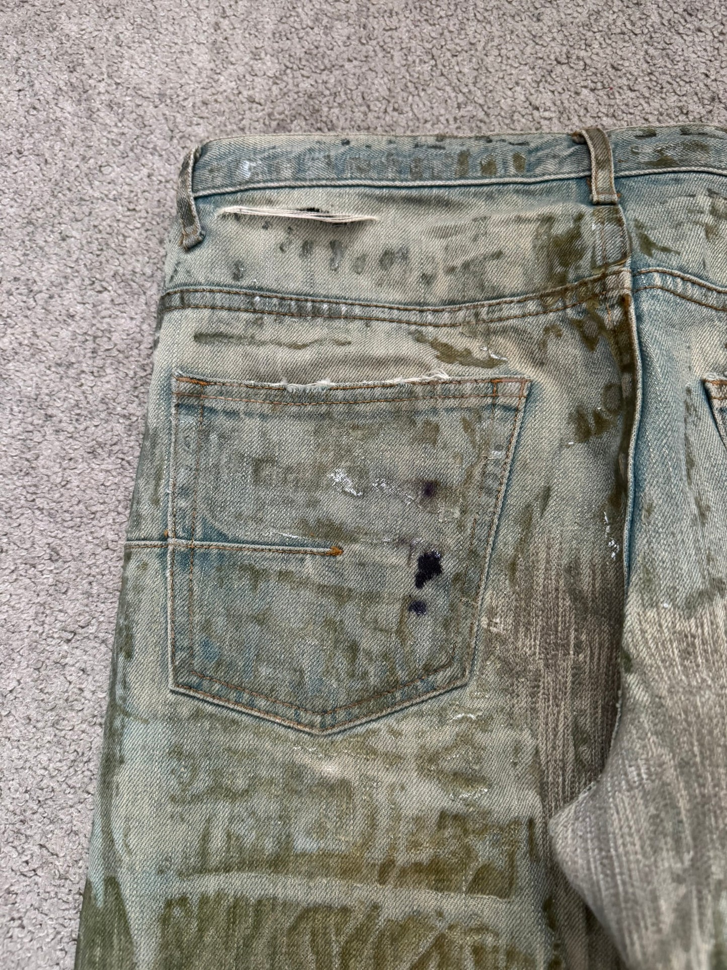 SS04 Dior Homme by Hedi Slimane “Bleu Claire” Waxed Denim Jeans