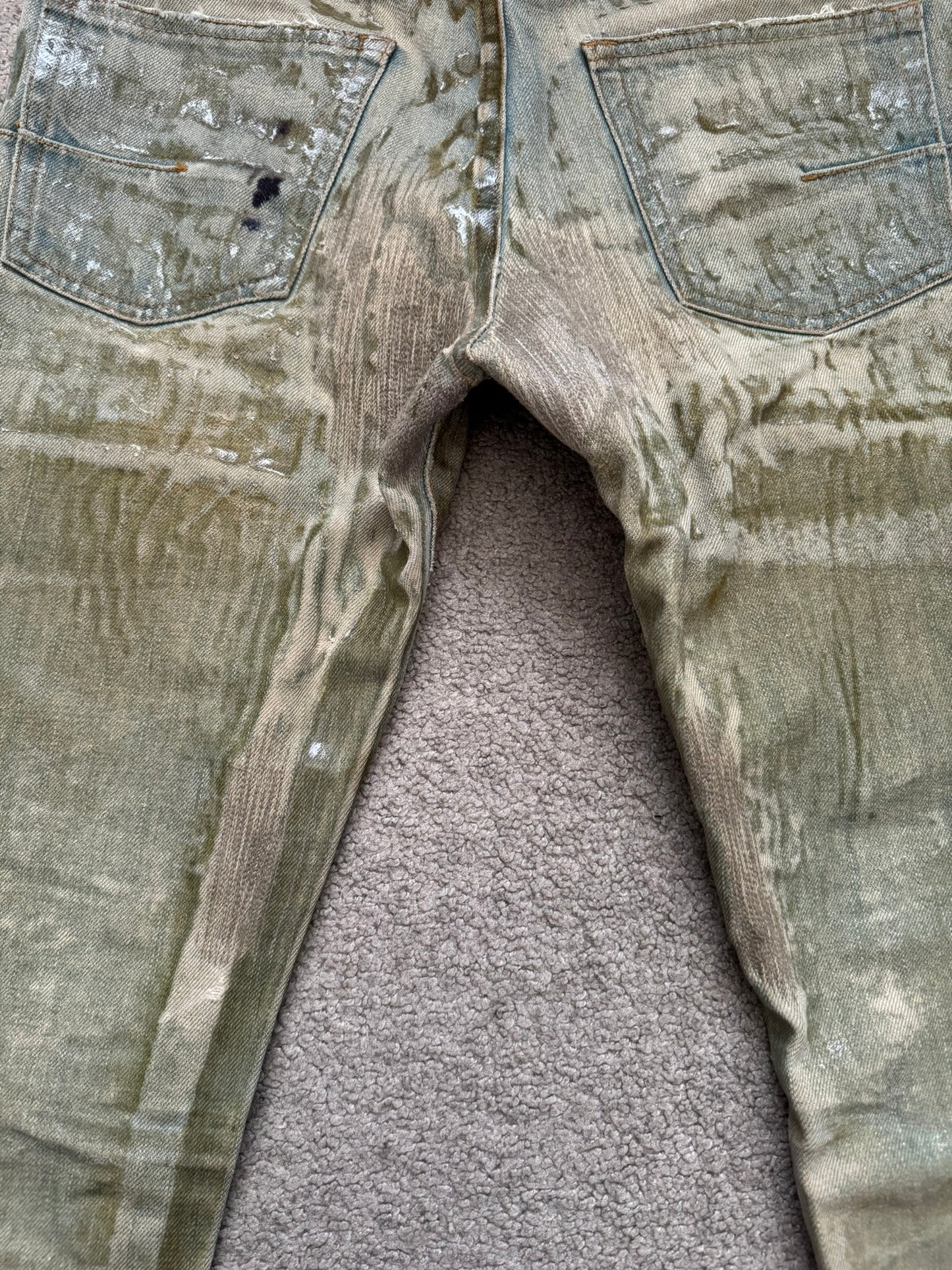 SS04 Dior Homme by Hedi Slimane “Bleu Claire” Waxed Denim Jeans