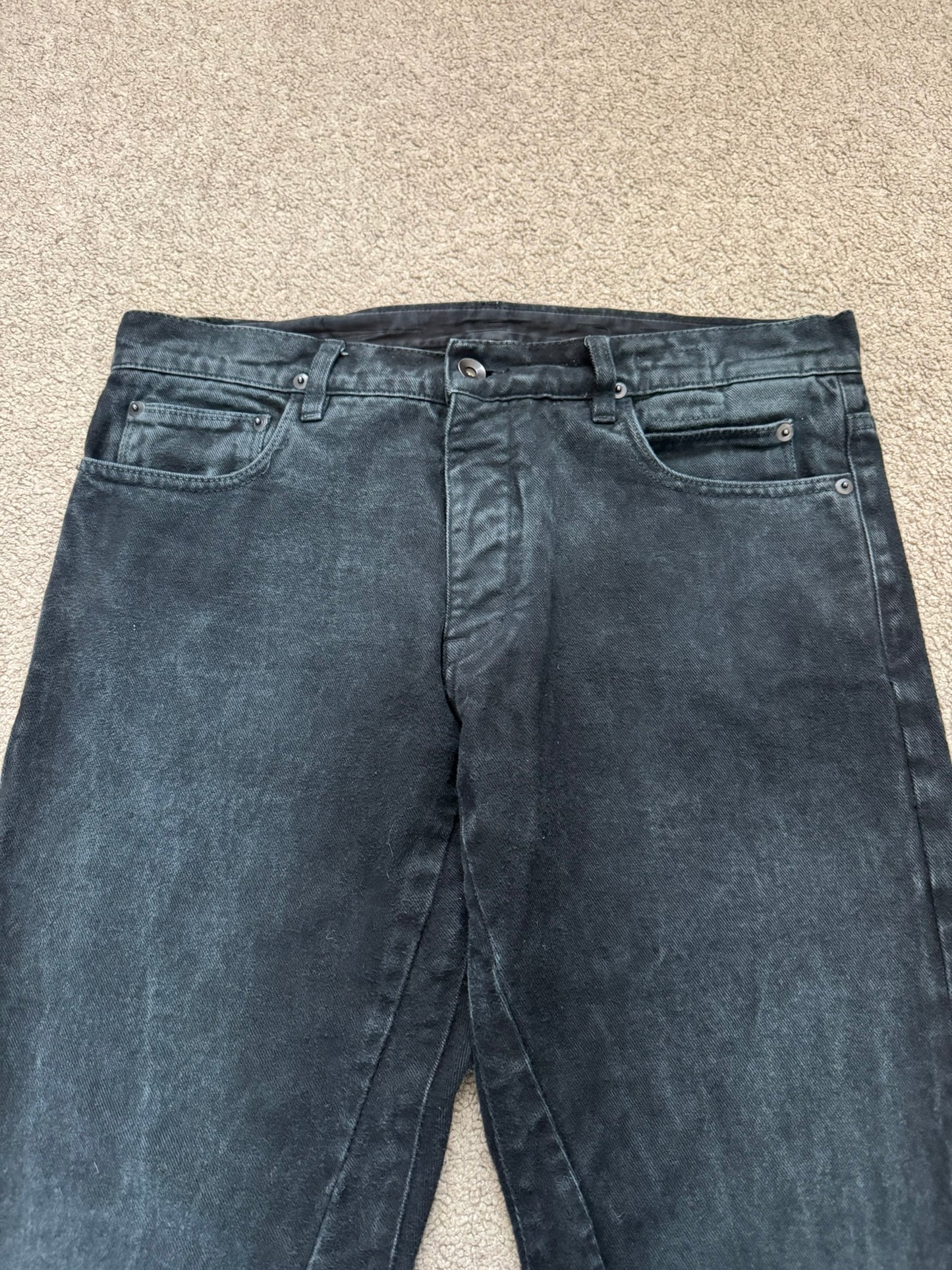 SS11 Rick Owens DRKSHDW Anthem Faded Gradient Detroit Cut Denim Jeans