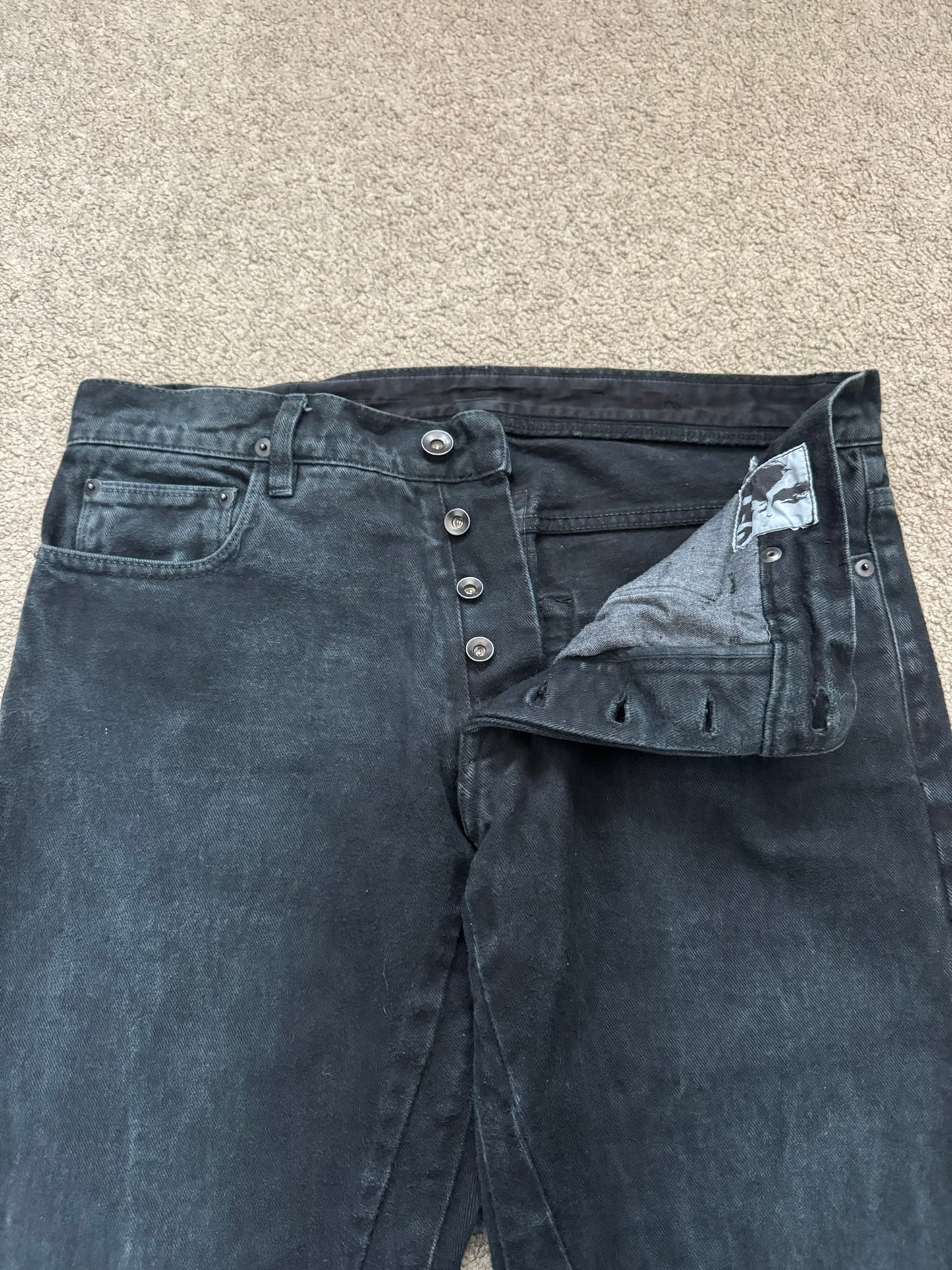 SS11 Rick Owens DRKSHDW Anthem Faded Gradient Detroit Cut Denim Jeans