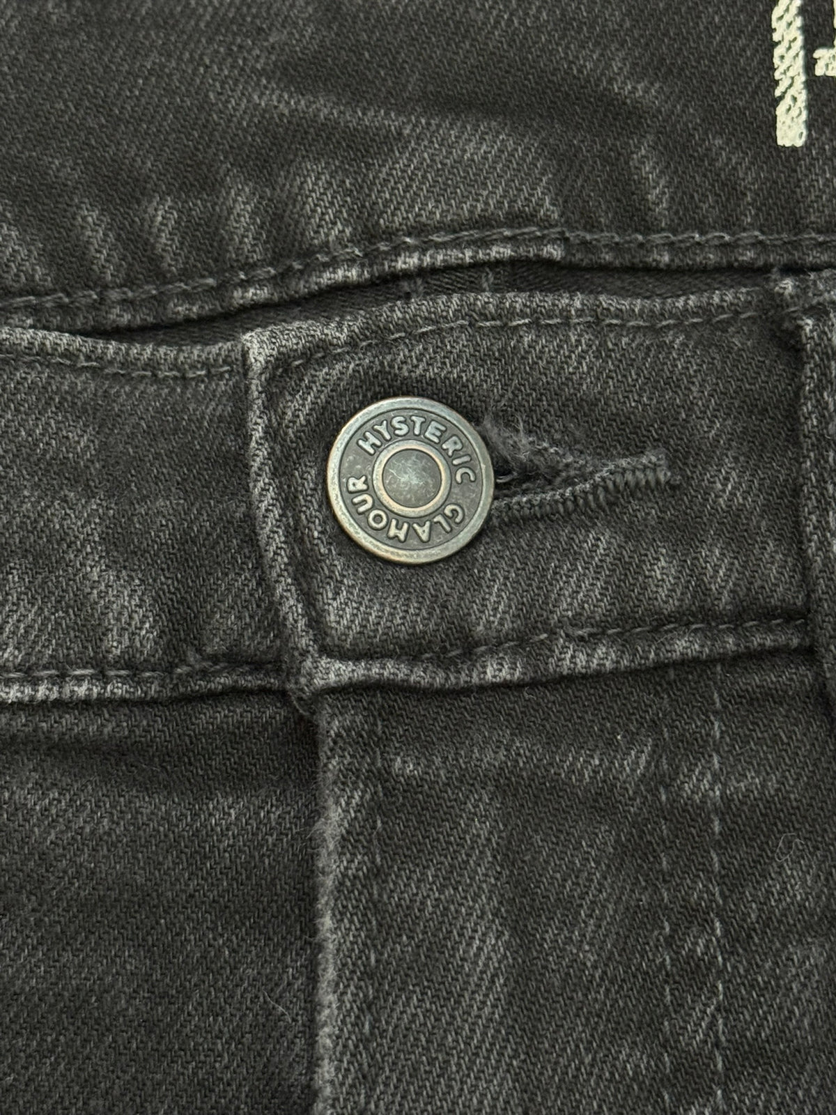 Hysteric Glamour Distressed Patch Studded Black Denim Jeans