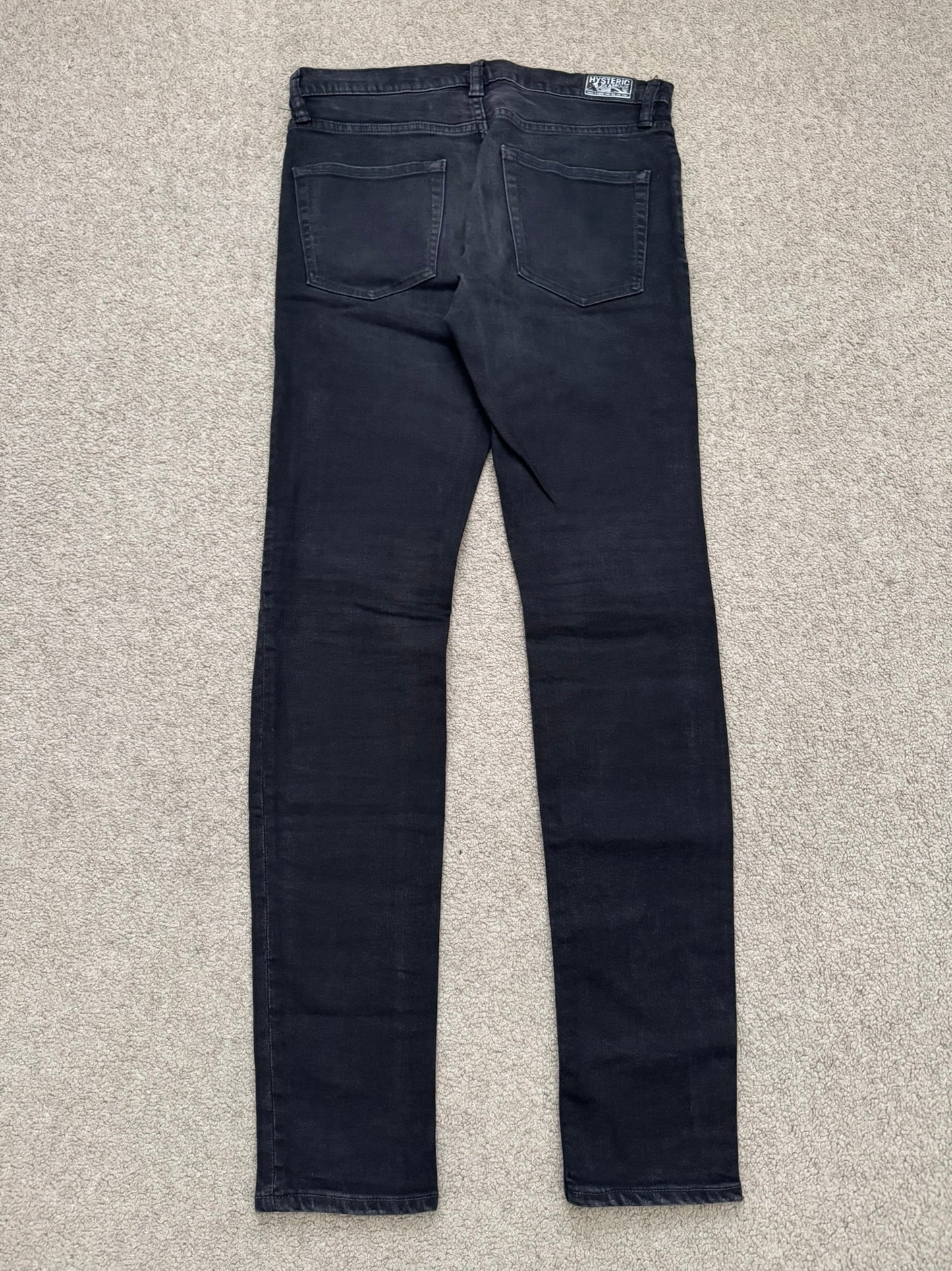 Hysteric Glamour Distressed Patch Studded Black Denim Jeans