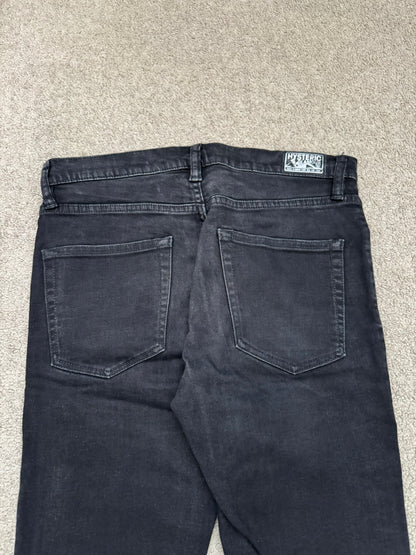 Hysteric Glamour Distressed Patch Studded Black Denim Jeans