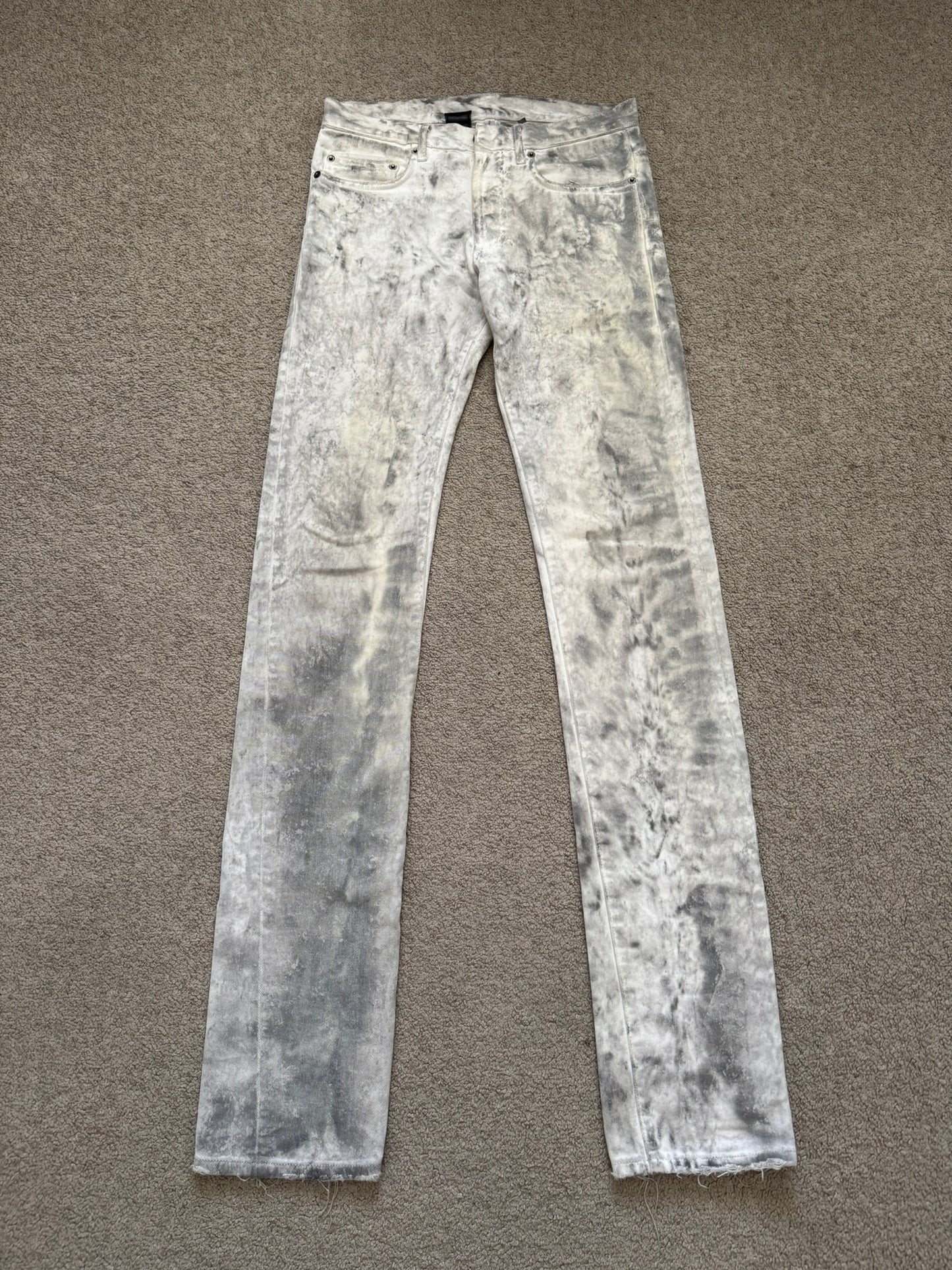 SS06 Dior Homme by Hedi Slimane "Dirty Snow" Denim Jeans