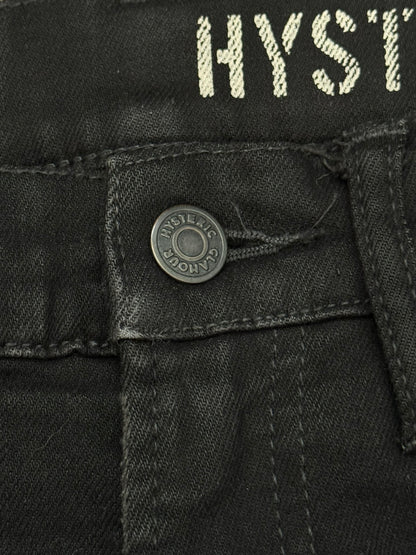 Hysteric Glamour Distressed Patch Studded Black Denim Jeans