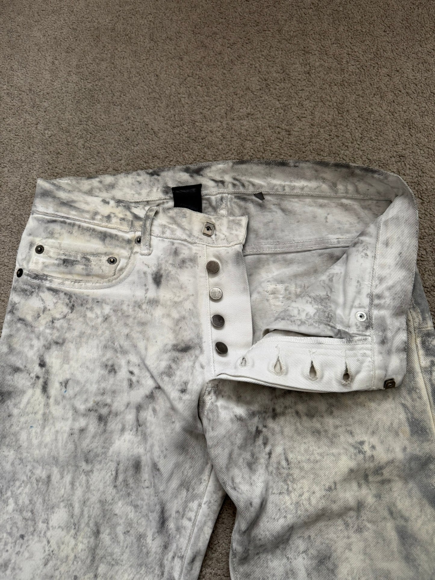 SS06 Dior Homme by Hedi Slimane "Dirty Snow" Denim Jeans