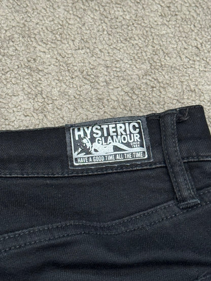 Hysteric Glamour Distressed Patch Studded Black Denim Jeans