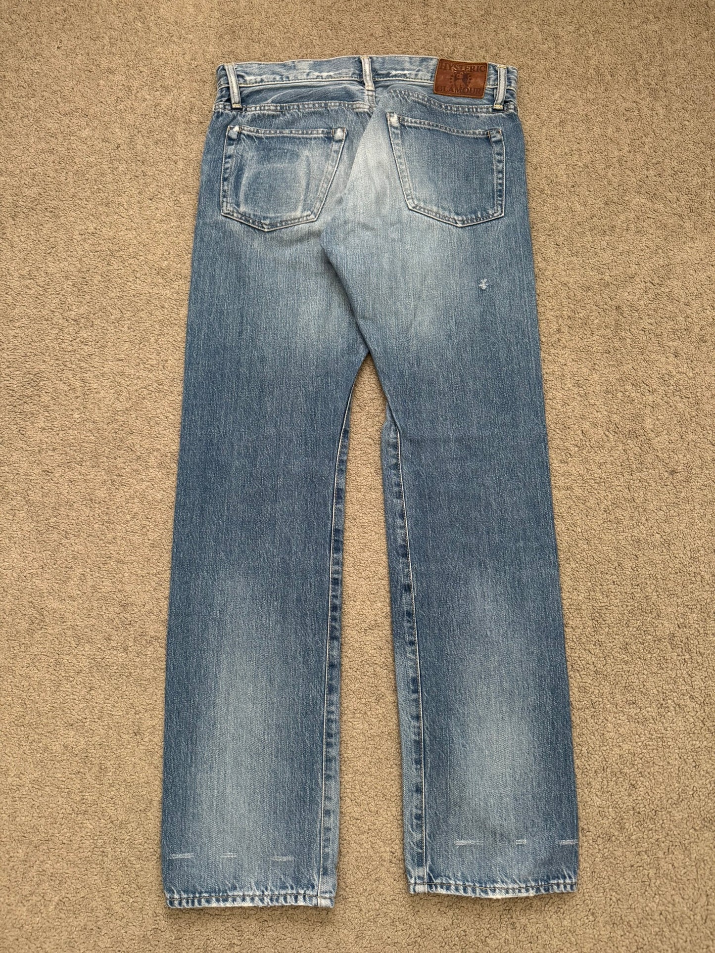Hysteric Glamour Light Washed Distressed Studded Denim Jeans
