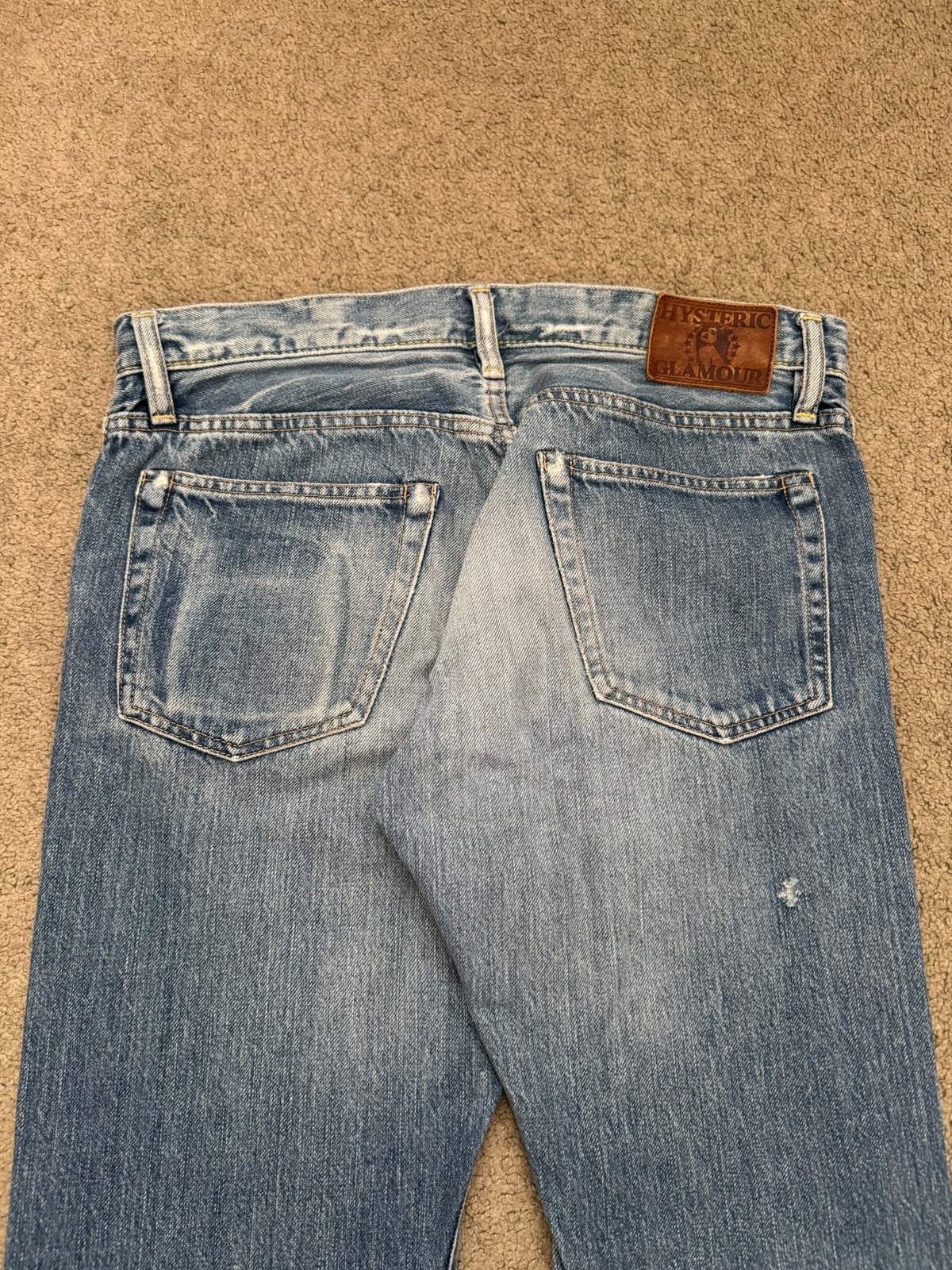 Hysteric Glamour Light Washed Distressed Studded Denim Jeans