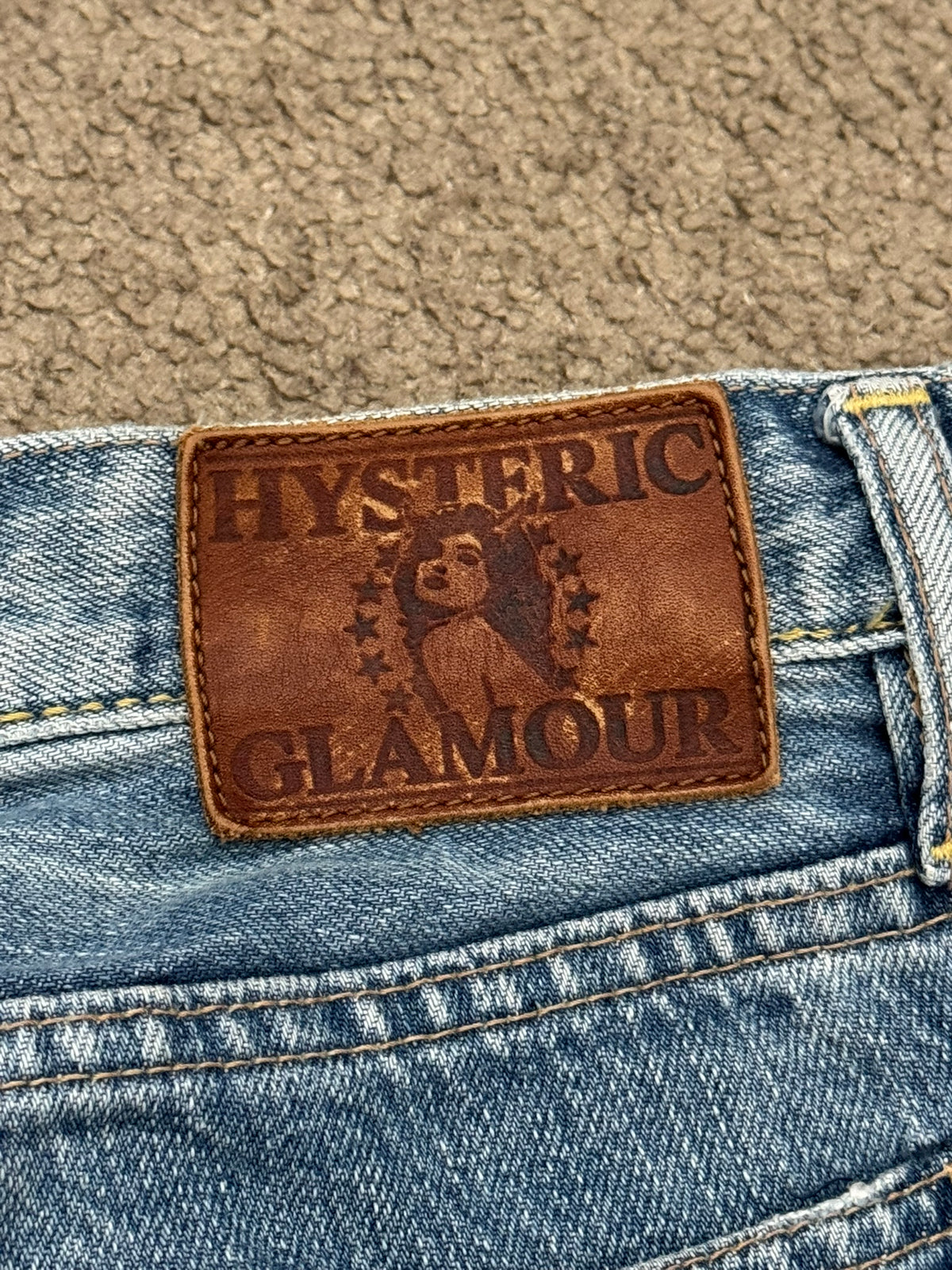 Hysteric Glamour Light Washed Distressed Studded Denim Jeans