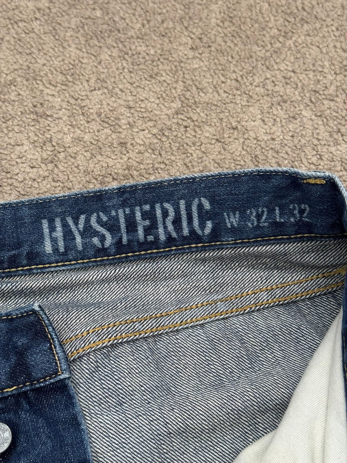 Hysteric Glamour Distressed Studded Selvedge Denim Jeans