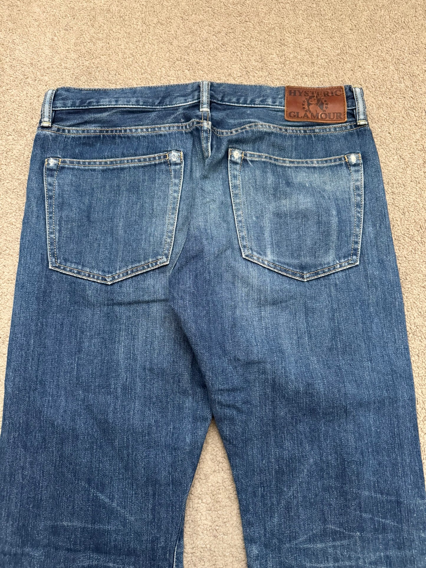 Hysteric Glamour Distressed Studded Selvedge Denim Jeans