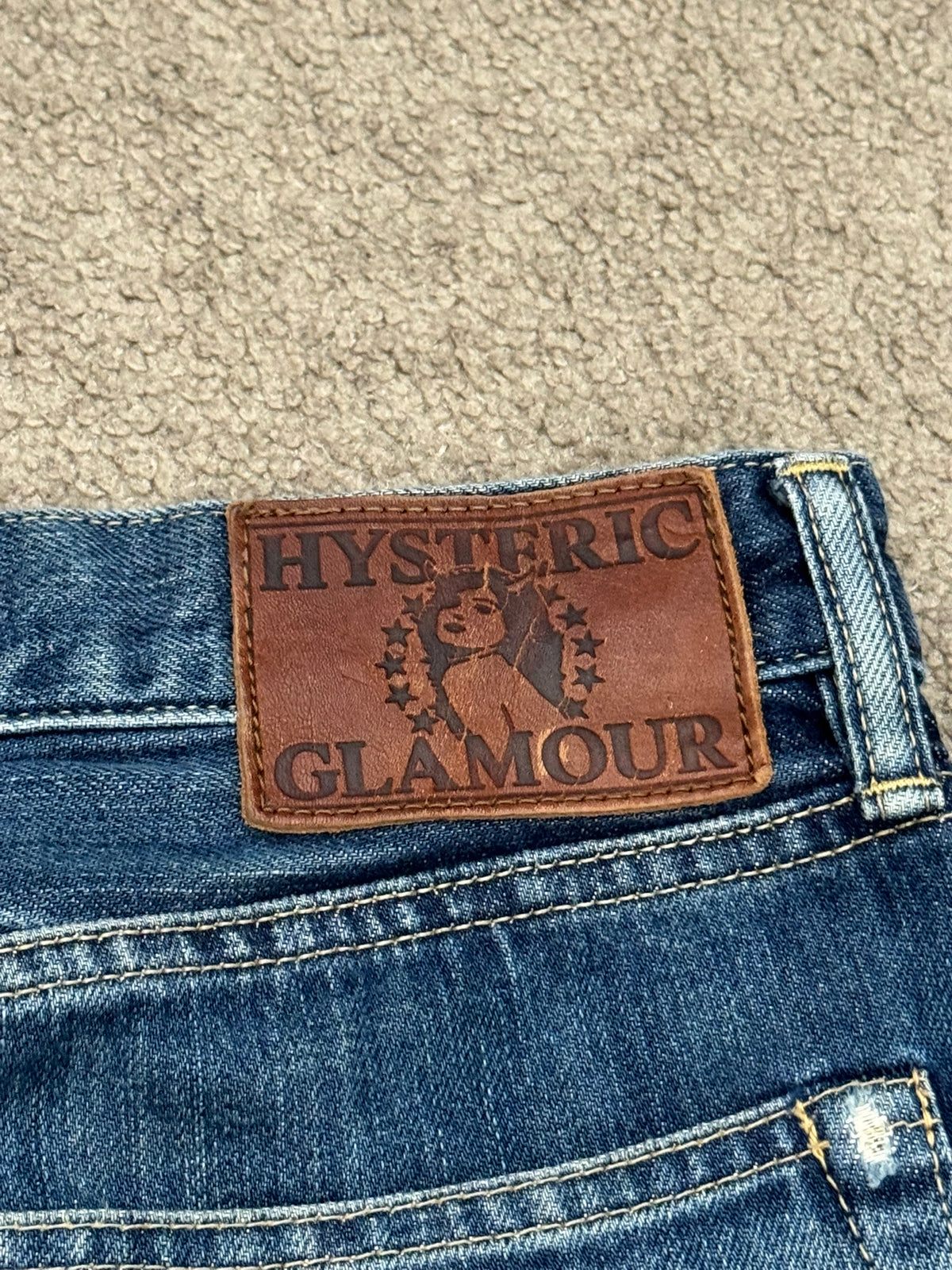Hysteric Glamour Distressed Studded Selvedge Denim Jeans
