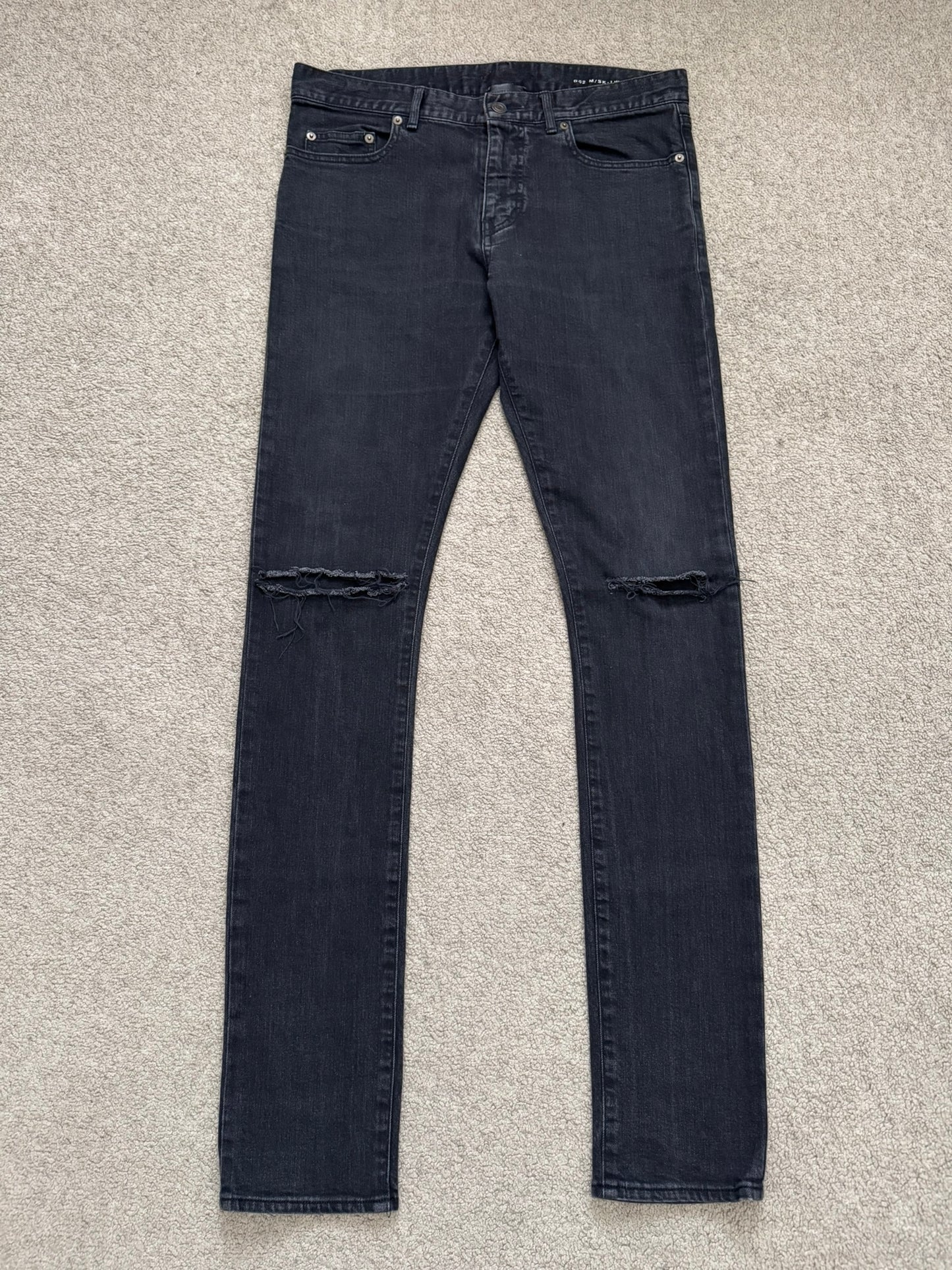 FW14 Saint Laurent by Hedi Slimane Knee Slit D02 Denim Jeans