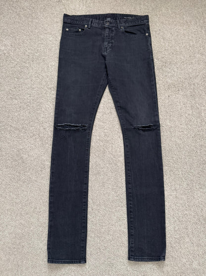 FW14 Saint Laurent by Hedi Slimane Knee Slit D02 Denim Jeans