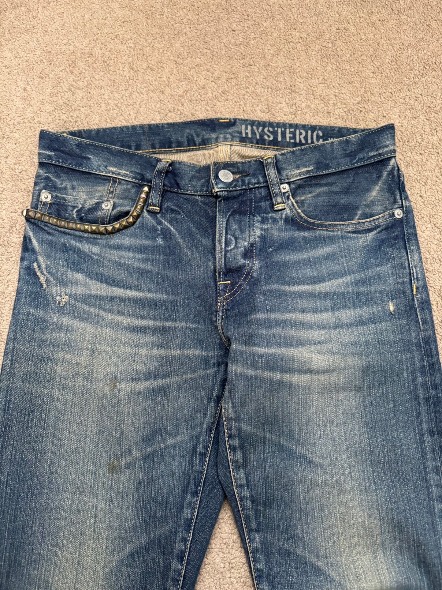 Hysteric Glamour Distressed Studded Denim Jeans