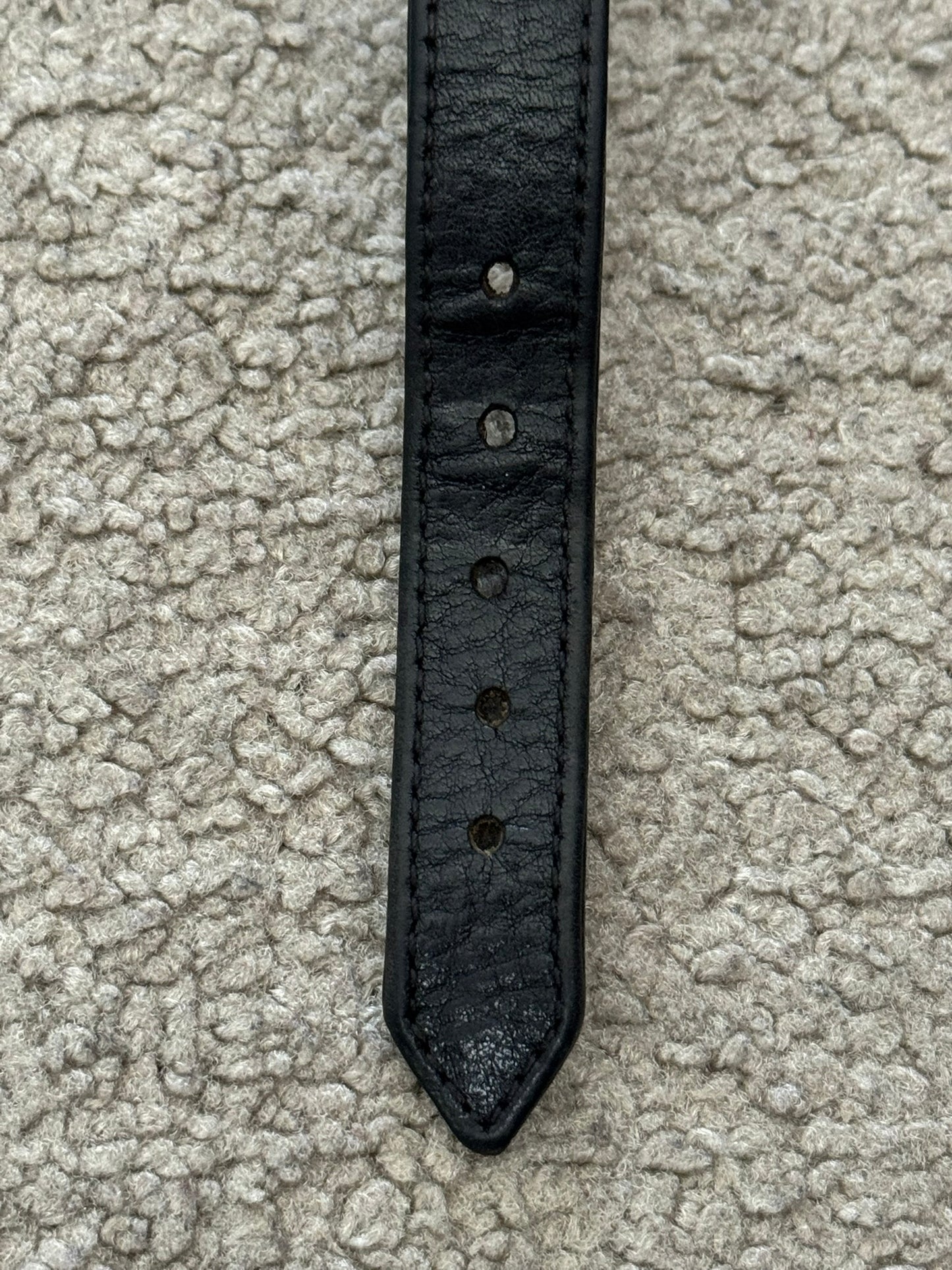 Chrome Hearts Gunslinger Silver Buckle Black Leather Bracelet