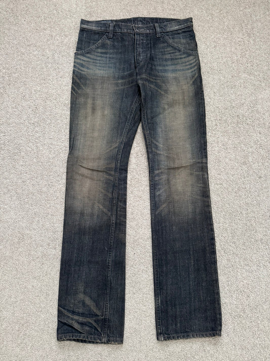 Kazuyuki Kumagai Attachment Faded Washed Bootcut Denim Jeans