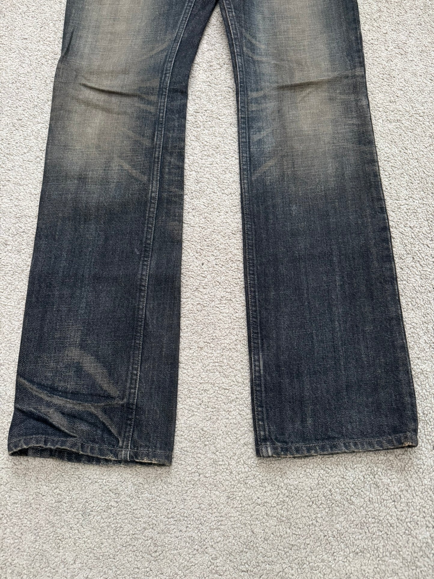 Kazuyuki Kumagai Attachment Faded Washed Bootcut Denim Jeans