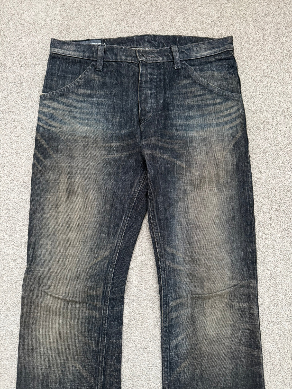 Kazuyuki Kumagai Attachment Faded Washed Bootcut Denim Jeans