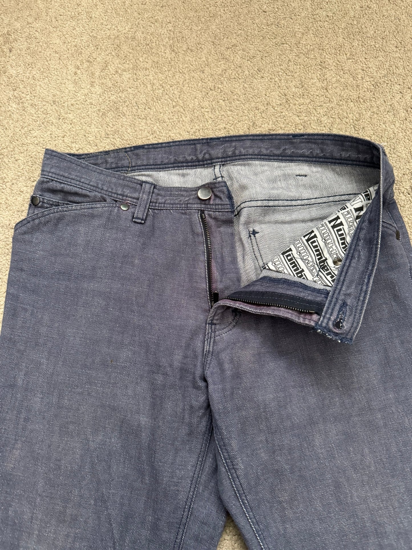 SS/AW03 Number (N)ine "Touch Me I'm Sick" Pain Flared Bootcut Denim Jeans
