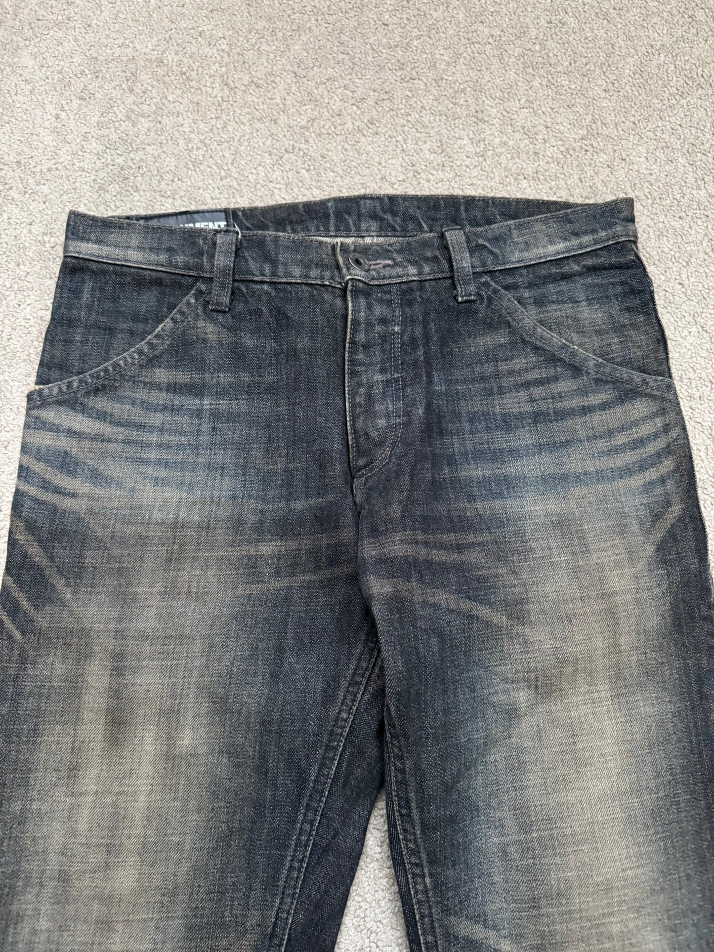 Kazuyuki Kumagai Attachment Faded Washed Bootcut Denim Jeans