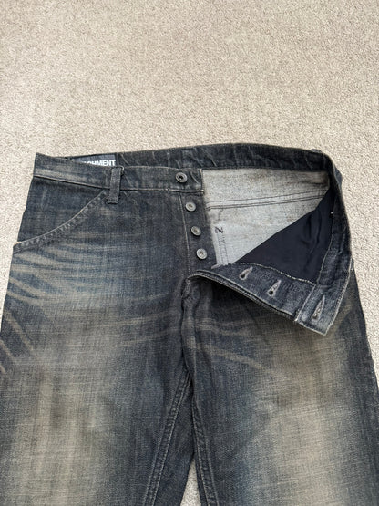 Kazuyuki Kumagai Attachment Faded Washed Bootcut Denim Jeans