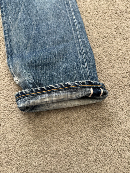 Kazuyuki Kumagai Attachment Washed Distressed Denim Jeans