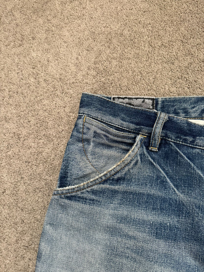 Kazuyuki Kumagai Attachment Washed Distressed Denim Jeans