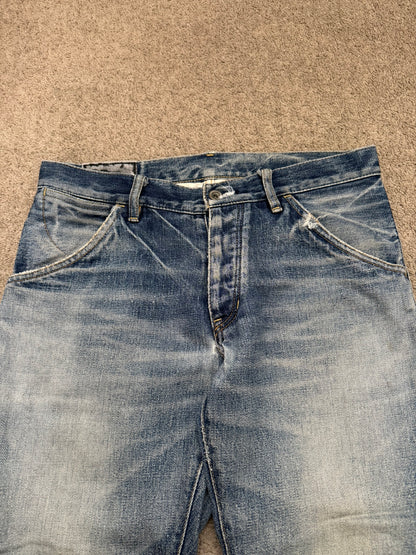 Kazuyuki Kumagai Attachment Washed Distressed Denim Jeans