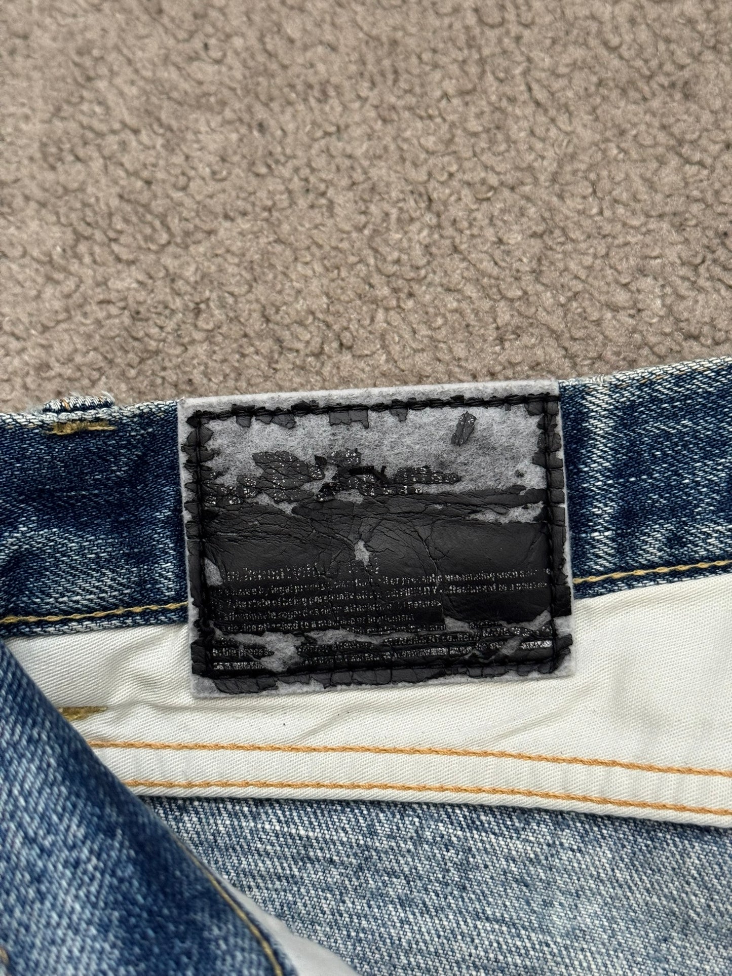 Kazuyuki Kumagai Attachment Washed Distressed Denim Jeans