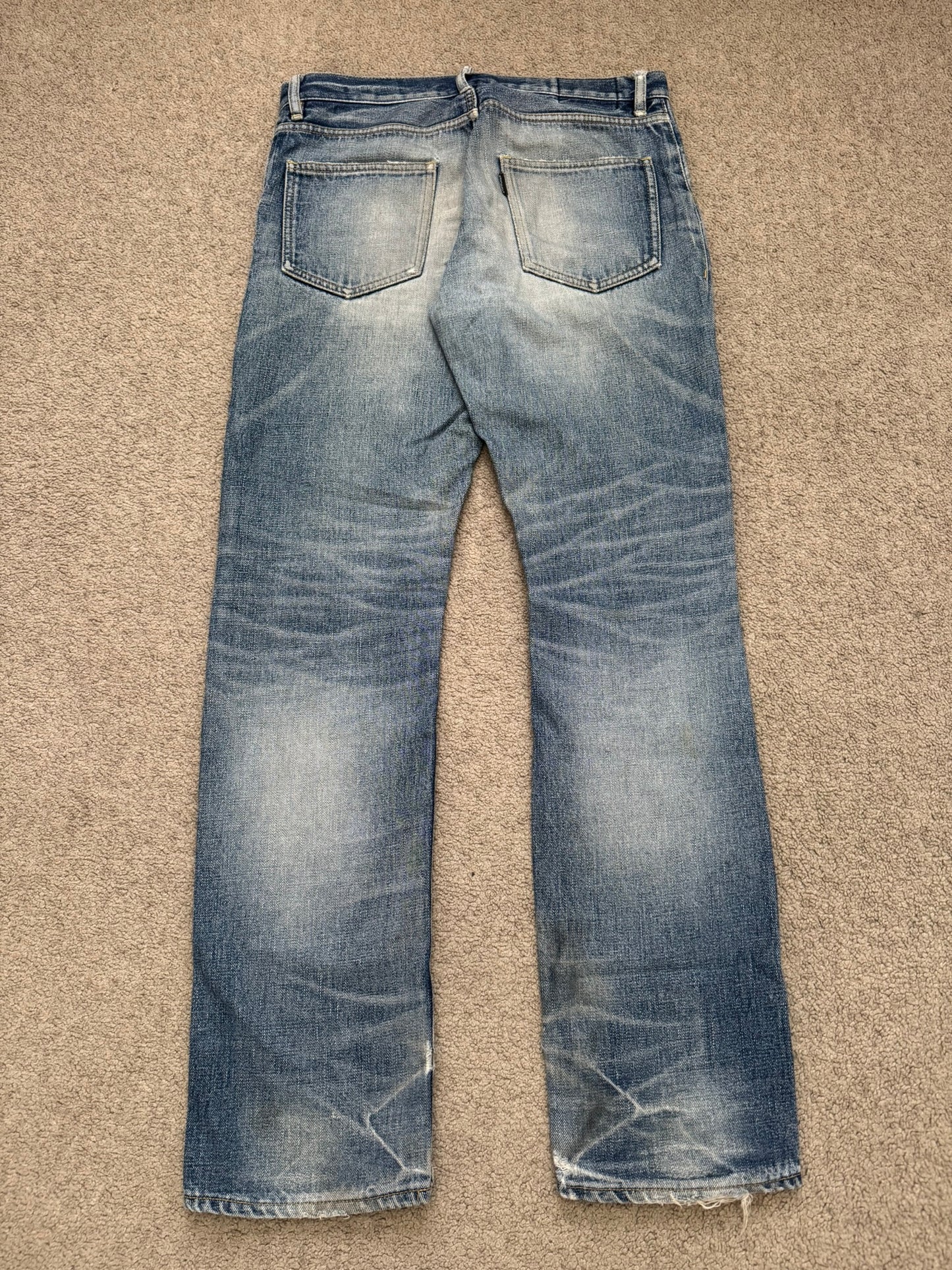Kazuyuki Kumagai Attachment Washed Distressed Denim Jeans