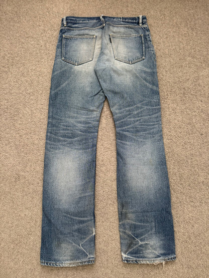 Kazuyuki Kumagai Attachment Washed Distressed Denim Jeans