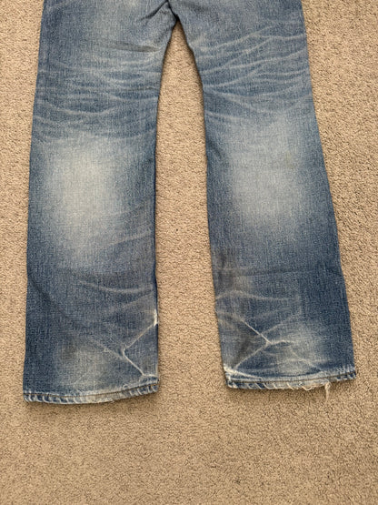 Kazuyuki Kumagai Attachment Washed Distressed Denim Jeans