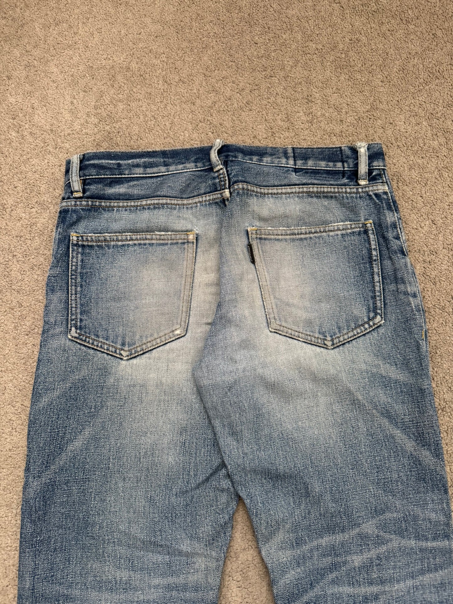 Kazuyuki Kumagai Attachment Washed Distressed Denim Jeans
