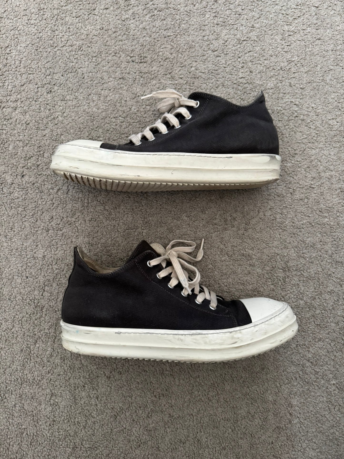 SS23 Rick Owens DRKSHDW Dark Dust Low Top Ramones Sneakers