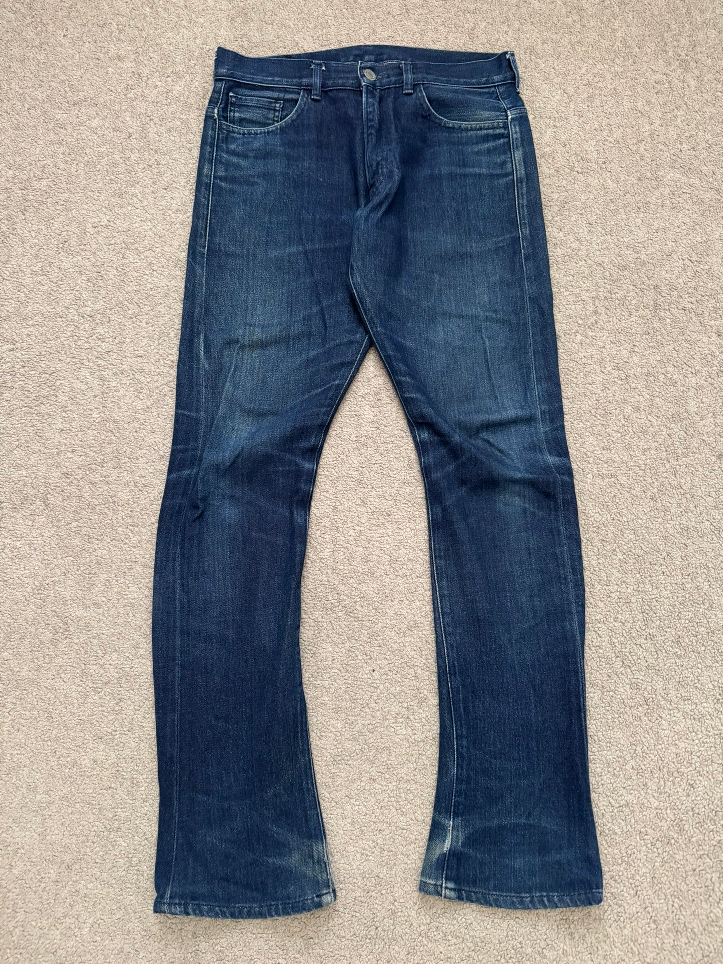 Lad Musician Faded Indigo Bootcut Flared Denim Jeans