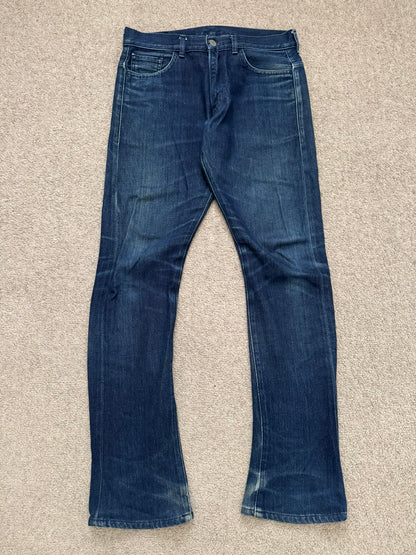 Lad Musician Faded Indigo Bootcut Flared Denim Jeans