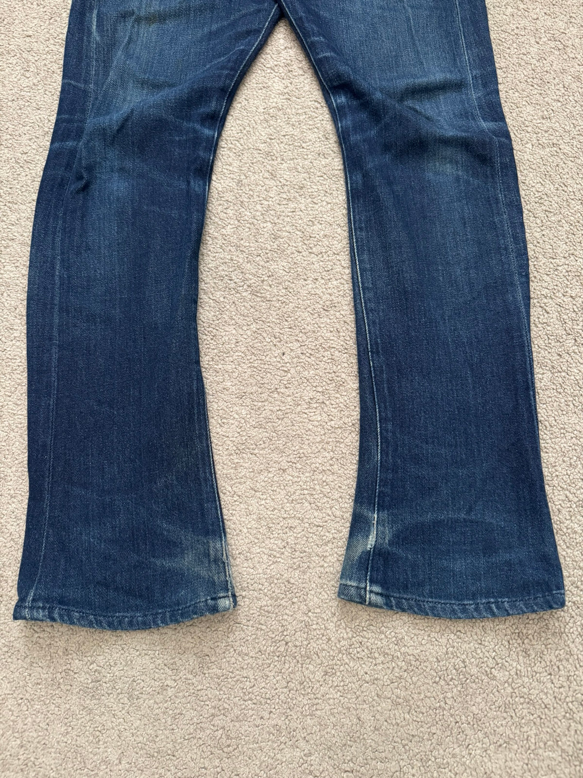 Lad Musician Faded Indigo Bootcut Flared Denim Jeans