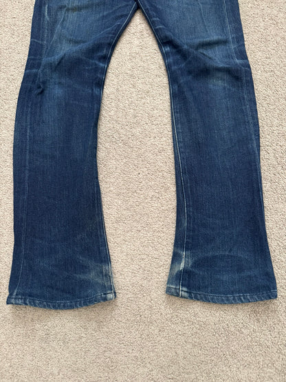 Lad Musician Faded Indigo Bootcut Flared Denim Jeans