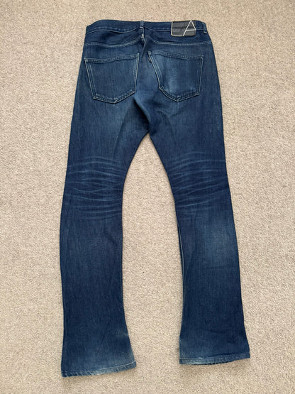 Lad Musician Faded Indigo Bootcut Flared Denim Jeans