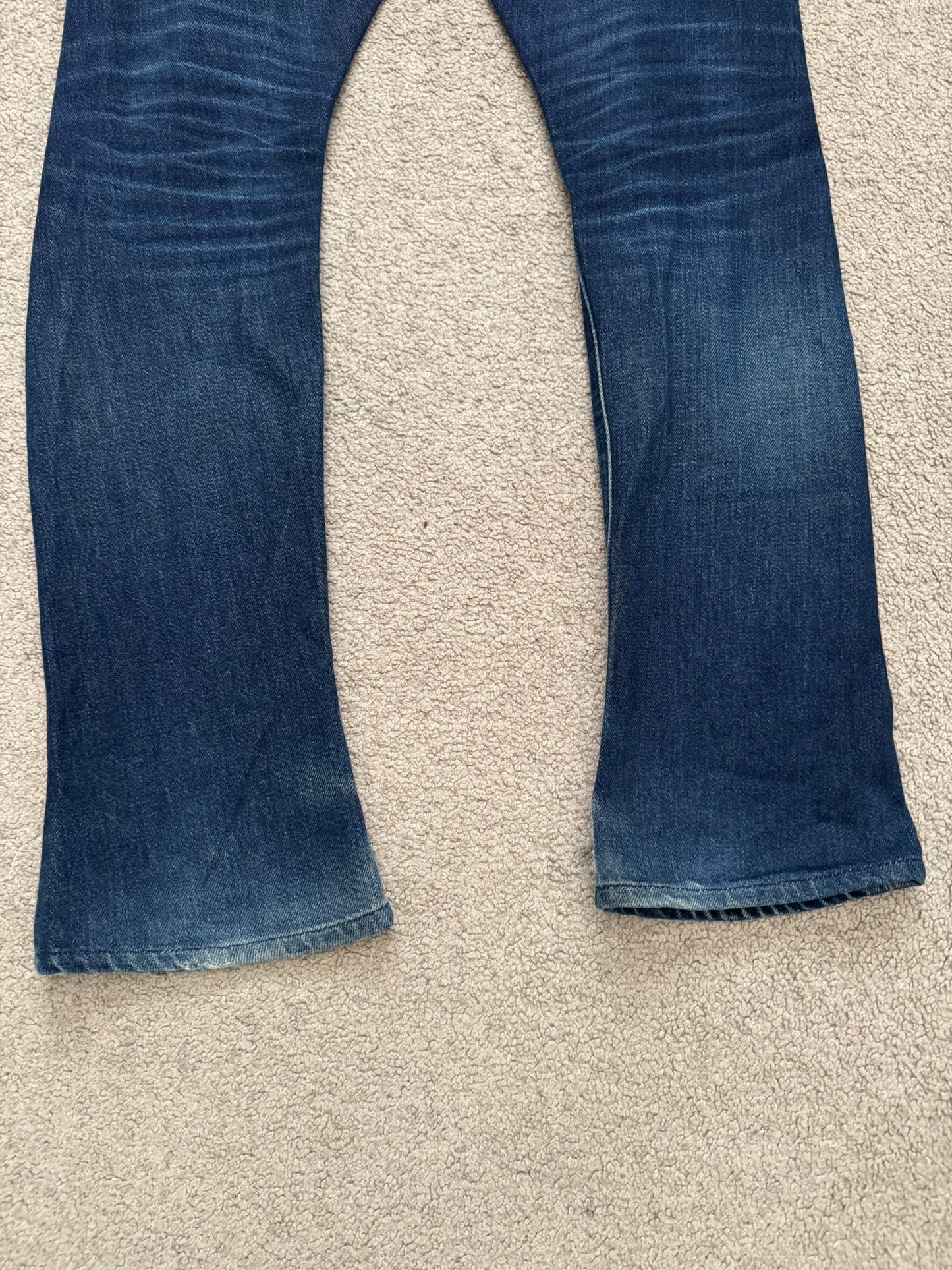 Lad Musician Faded Indigo Bootcut Flared Denim Jeans