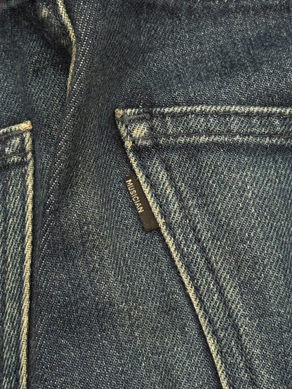 Lad Musician Faded Indigo Bootcut Flared Denim Jeans