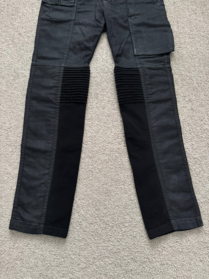 SS14 Rick Owens DRKSHDW Black Waxed Memphis Cut Biker Jeans