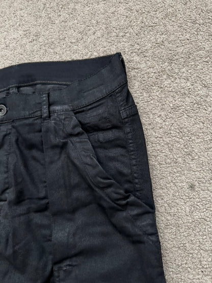 SS14 Rick Owens DRKSHDW Black Waxed Memphis Cut Biker Jeans