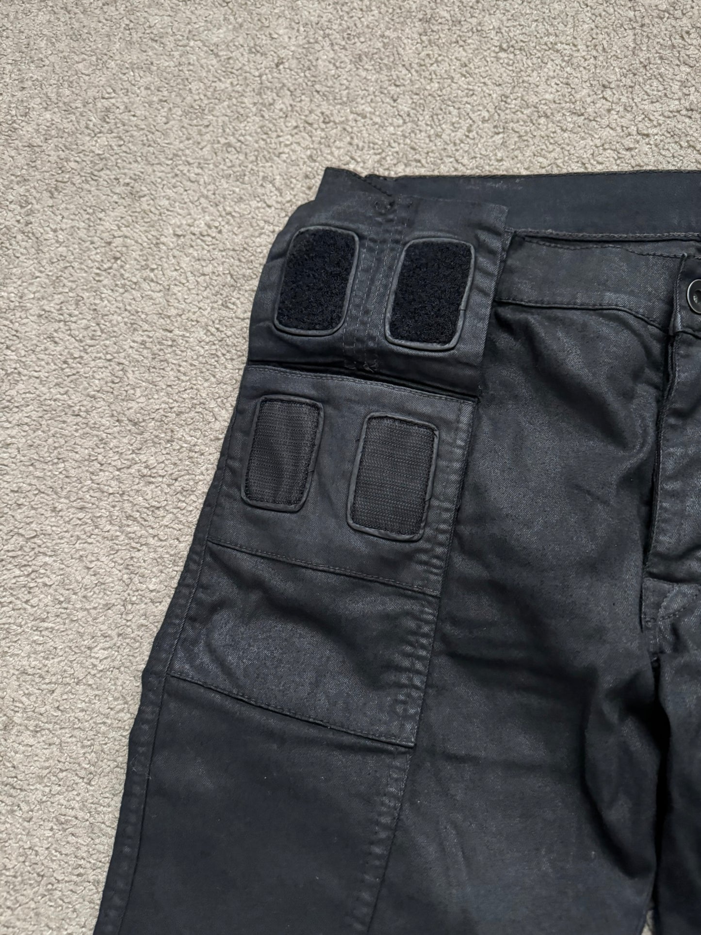 SS14 Rick Owens DRKSHDW Black Waxed Memphis Cut Biker Jeans